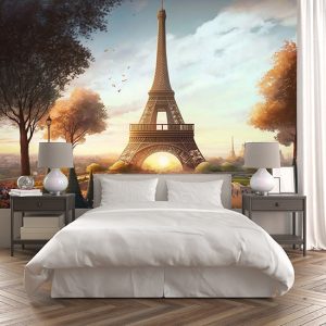Eyfel Kulesi ve Gün Batımı Manzara Duvar Kağıdı YD-00743