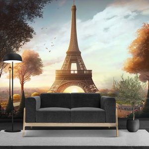Eyfel Kulesi ve Gün Batımı Manzara Duvar Kağıdı YD-00743