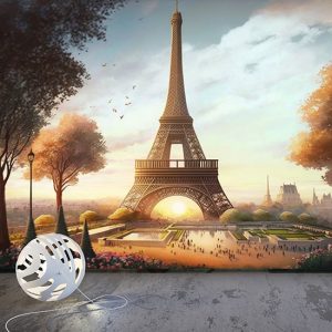 Eyfel Kulesi ve Gün Batımı Manzara Duvar Kağıdı YD-00743