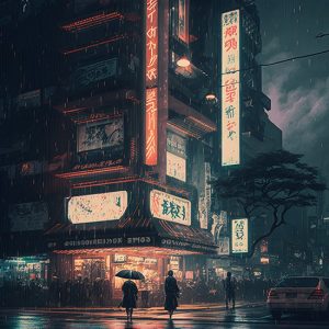 Tokyo'da Yağmurlu Bir Gün Manzara Duvar Kağıdı YD-00744