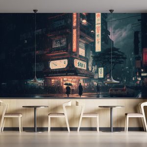 Tokyo'da Yağmurlu Bir Gün Manzara Duvar Kağıdı YD-00744