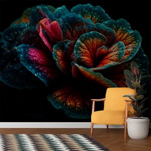 3D Canlı Renkler Begonya Çiçeği Duvar Kağıdı YF-02001
