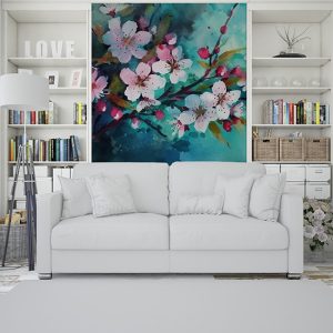 Suluboya Kiraz Çiçekleri Dekor Duvar Kağıdı YF-02004