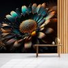 3D Mat Papatya En İyi Çiçek Duvar Kağıtları YF-02009