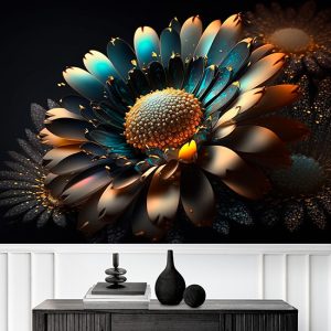 3D Mat Papatya En İyi Çiçek Duvar Kağıtları YF-02009