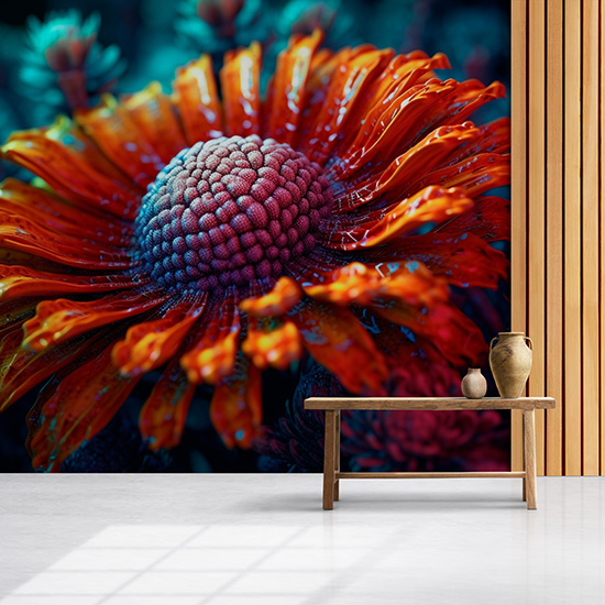 3D Jerbara Çiçeği Canlı Duvar Kağıtları YF-02014