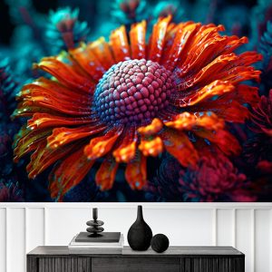 3D Jerbara Çiçeği Canlı Duvar Kağıtları YF-02014