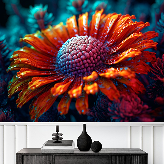 3D Jerbara Çiçeği Canlı Duvar Kağıtları YF-02014