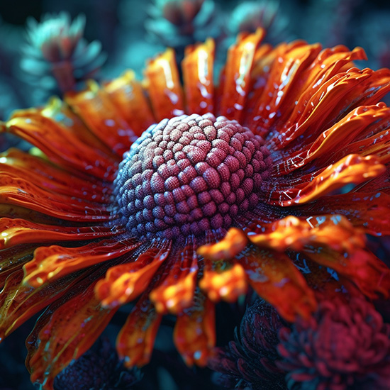 3D Jerbara Çiçeği Canlı Duvar Kağıtları YF-02014