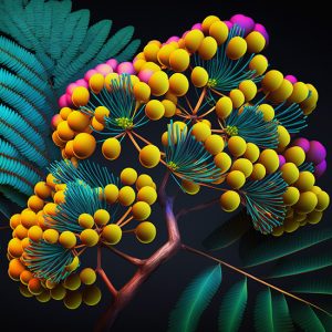 3D Sarı Mimoza Çiçekler İllüstrasyon Duvar Kağıdı YF-02031