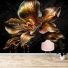 3D Mat Orkide Çiçeği Modern Koyu Duvar Kağıtları YF-02040