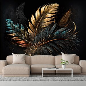 Suluboya Mat Yapraklar 3D Modern Duvar Kağıdı YF-02042