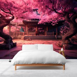 Sakura Ağacı ve Manzara Modern Dekor Duvar Kağıdı YF-02050