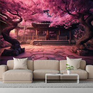 Sakura Ağacı ve Manzara Modern Dekor Duvar Kağıdı YF-02050