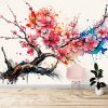 Sakura Çiçekleri Suluboya Modern Duvar Kağıdı YF-02051