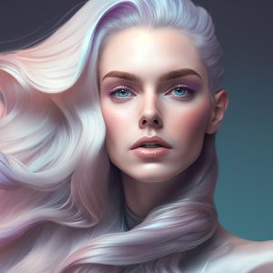 3D Beyaz Saçlı Kadın Güzellik Merkezi Duvar Kağıdı YK-00570