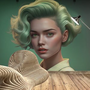 Yeşil Saçlı Kadın Güzellik Merkezi Duvar Kağıdı YK-00571