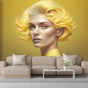 Fashion Sarı Saçlı Kadın Güzellik Merkezi Duvar Kağıdı YK-00576