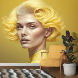 Fashion Sarı Saçlı Kadın Güzellik Merkezi Duvar Kağıdı YK-00576
