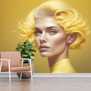 Fashion Sarı Saçlı Kadın Güzellik Merkezi Duvar Kağıdı YK-00576