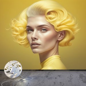 Fashion Sarı Saçlı Kadın Güzellik Merkezi Duvar Kağıdı YK-00576