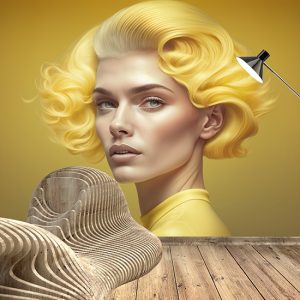 Fashion Sarı Saçlı Kadın Güzellik Merkezi Duvar Kağıdı YK-00576