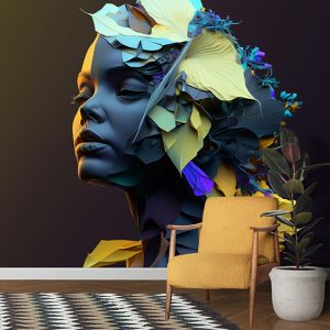Eşsiz 3D Kadın Tasarımı Bayan Kuaför Duvar Kağıdı YK-00761