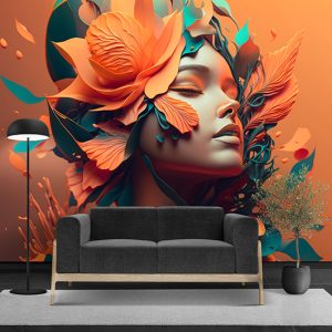 3D Bayan Kuaförü Dekorasyonu Sanatsal Duvar Kağıdı YK-00764