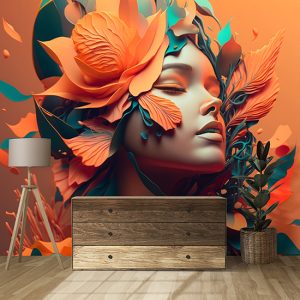 3D Bayan Kuaförü Dekorasyonu Sanatsal Duvar Kağıdı YK-00764