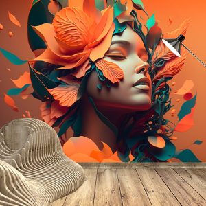 3D Bayan Kuaförü Dekorasyonu Sanatsal Duvar Kağıdı YK-00764