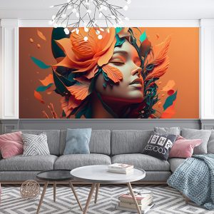 3D Bayan Kuaförü Dekorasyonu Sanatsal Duvar Kağıdı YK-00764