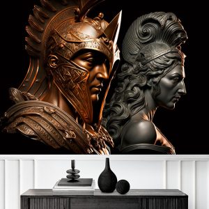 Savaş Zırhlarıyla Ares ve Afrodit Mitolojik Duvar Kağıdı YM-00285