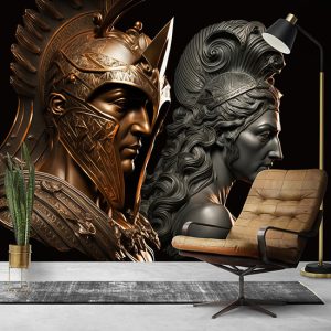 Savaş Zırhlarıyla Ares ve Afrodit Mitolojik Duvar Kağıdı YM-00285