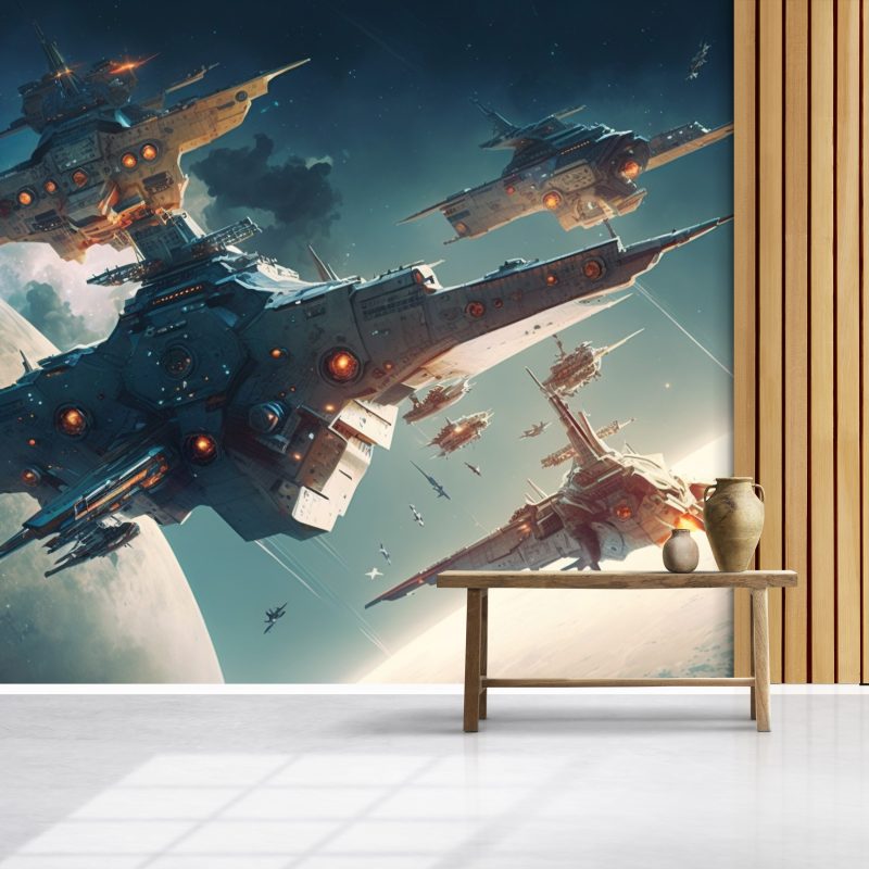 3D Uzay Araçları Manzara Duvar Kağıdı YU-00757