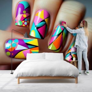 Geometrik Renkli Desenler Nail Art Duvar Kağıdı Modelleri ve Fiyatları Dekoros'da. Tüm Türkiye'ye Poster Duvar Kağıtları Gönderilir.