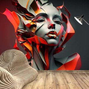 Güzel Kadın Sanatı Kırmızı Gri Renkli Duvar Kağıtları Modelleri ve Fiyatları Dekoros'da. Tüm Türkiye'ye Poster Duvar Kağıtları Gönderilir.