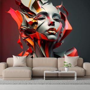 Güzel Kadın Sanatı Kırmızı Gri Renkli Duvar Kağıtları Modelleri ve Fiyatları Dekoros'da. Tüm Türkiye'ye Poster Duvar Kağıtları Gönderilir.