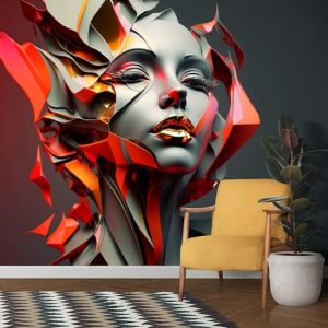 Güzel Kadın Sanatı Kırmızı Gri Renkli Duvar Kağıtları Modelleri ve Fiyatları Dekoros'da. Tüm Türkiye'ye Poster Duvar Kağıtları Gönderilir.