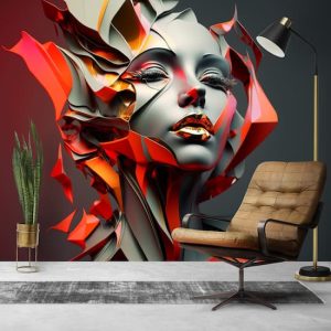 Güzel Kadın Sanatı Kırmızı Gri Renkli Duvar Kağıtları Modelleri ve Fiyatları Dekoros'da. Tüm Türkiye'ye Poster Duvar Kağıtları Gönderilir.