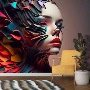 Kırmızı Ton Çizgiler Kadın Çizim Duvar Kağıtları Modelleri ve Fiyatları Dekoros'da. Tüm Türkiye'ye Poster Duvar Kağıdı Gönderilir.