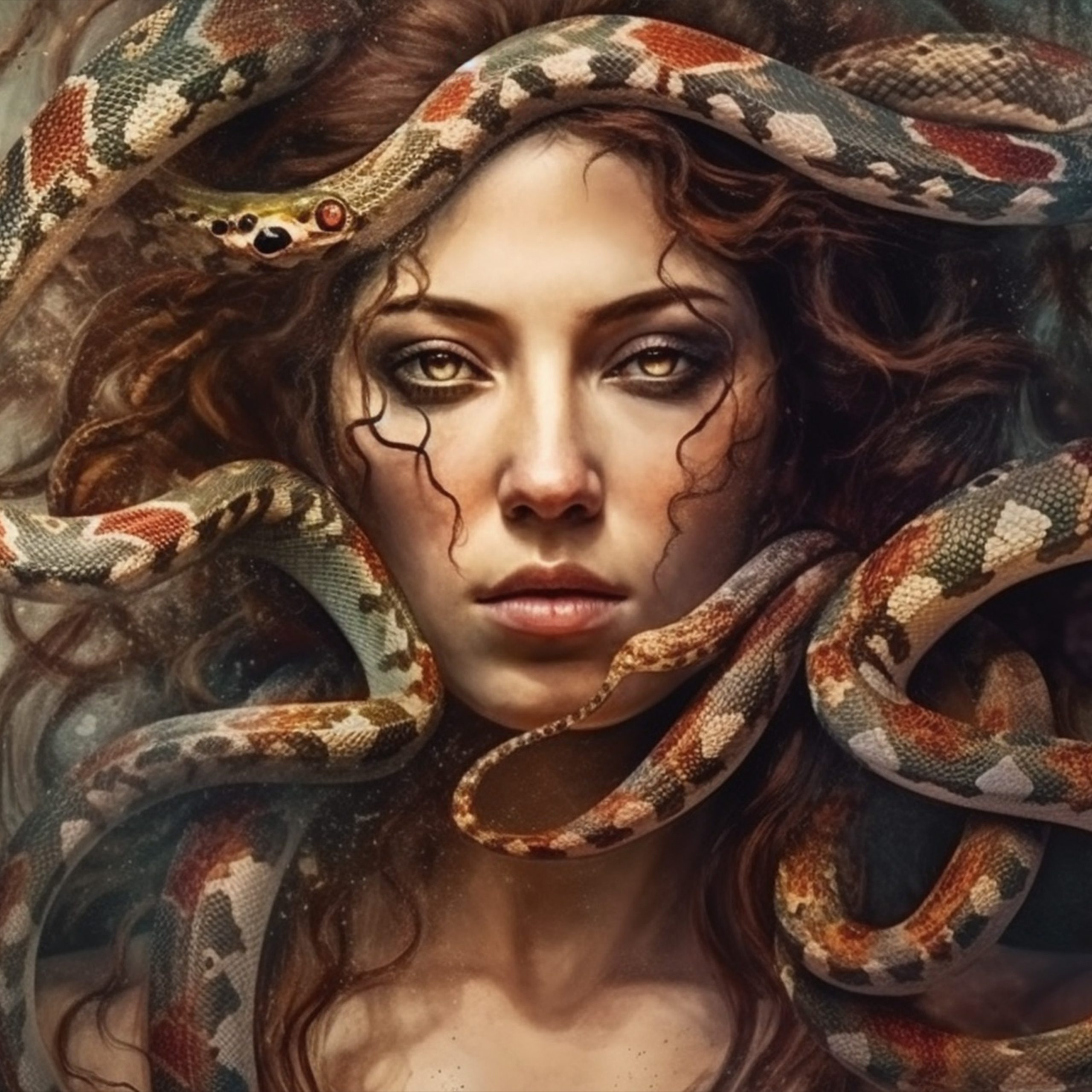 Kızıl Saçlı Medusa Sanatsal Resimli Duvar Kağıtları Modelleri ve Fiyatları Dekoros'da. Tüm Türkiye'ye Poster Duvar Kağıdı Gönderilir.