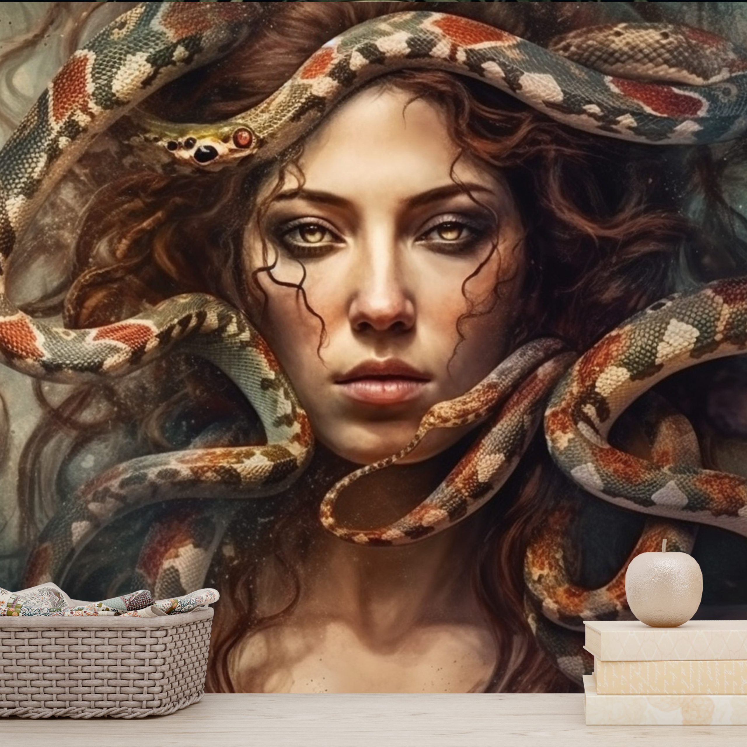 Kızıl Saçlı Medusa Sanatsal Resimli Duvar Kağıtları Modelleri ve Fiyatları Dekoros'da. Tüm Türkiye'ye Poster Duvar Kağıdı Gönderilir.