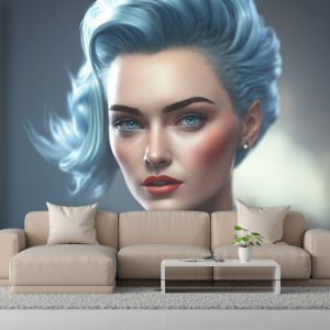 Mükemmel Makyajlı Mavi Saçlı Kadın Duvar Kağıtları Modelleri ve Fiyatları Dekoros'da. Tüm Türkiye'ye Poster Duvar Kağıdı Gönderilir.