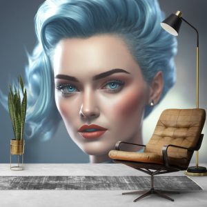 Mükemmel Makyajlı Mavi Saçlı Kadın Duvar Kağıtları Modelleri ve Fiyatları Dekoros'da. Tüm Türkiye'ye Poster Duvar Kağıdı Gönderilir.