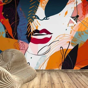Soyut Kadın Yüzü Renkli Duvar Kağıdı Modelleri ve Fiyatları Dekoros'da. Tüm Türkiye'ye Poster Duvar Kağıtları Gönderilir.