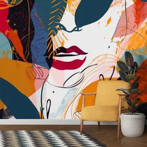 Soyut Kadın Yüzü Renkli Duvar Kağıdı Modelleri ve Fiyatları Dekoros'da. Tüm Türkiye'ye Poster Duvar Kağıtları Gönderilir.