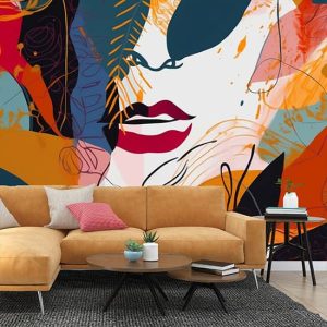 Soyut Kadın Yüzü Renkli Duvar Kağıdı Modelleri ve Fiyatları Dekoros'da. Tüm Türkiye'ye Poster Duvar Kağıtları Gönderilir.