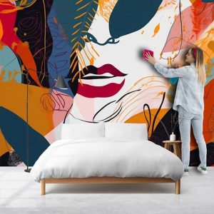 Soyut Kadın Yüzü Renkli Duvar Kağıdı Modelleri ve Fiyatları Dekoros'da. Tüm Türkiye'ye Poster Duvar Kağıtları Gönderilir.