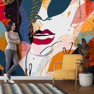Soyut Kadın Yüzü Renkli Duvar Kağıdı Modelleri ve Fiyatları Dekoros'da. Tüm Türkiye'ye Poster Duvar Kağıtları Gönderilir.