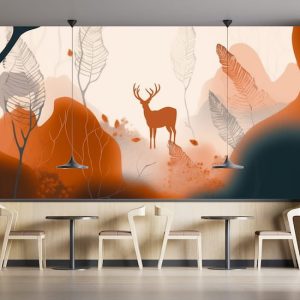 Soyut Yapraklar Geyik Tasarımı Duvar Kağıtları Modelleri ve Fiyatları Dekoros'da. Tüm Türkiye'ye Poster Duvar Kağıdı Gönderilir.